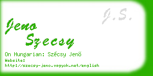jeno szecsy business card