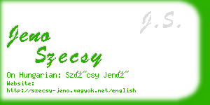 jeno szecsy business card